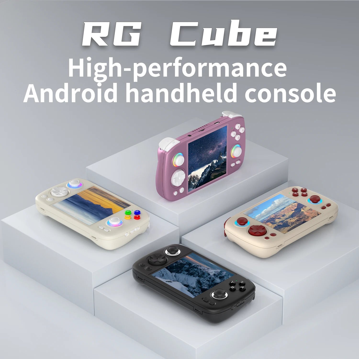Anbernic RG Cube Handheld Game Console 3.95'' IPS Multi-touch Screen T820 Android 13 RGB Joystick 5200mAh Video Gaming Consoles