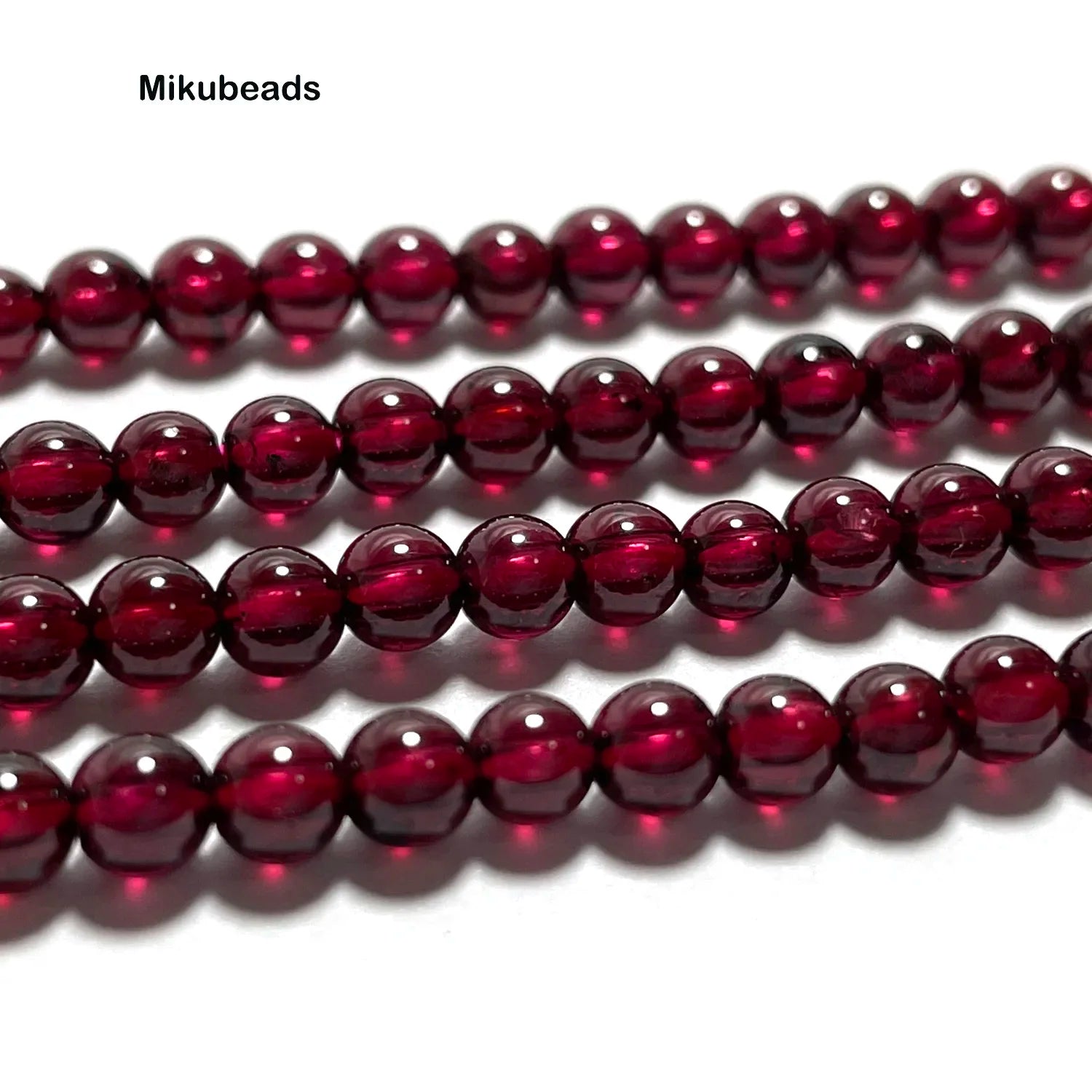 Wholesal Natural 4mm AAA Brazil Red Garnet Smooth Round Loose Beads For Making Jewelry DIY Stone Necklace Strand 15" Mikubeads