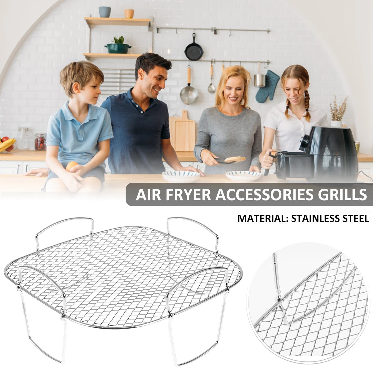 Multifunctional Roasting Rack 1/2 PCS Compatible Airfryer Dehydrator Steamer Roasting Cooking Tools for Air Fryer Accessories