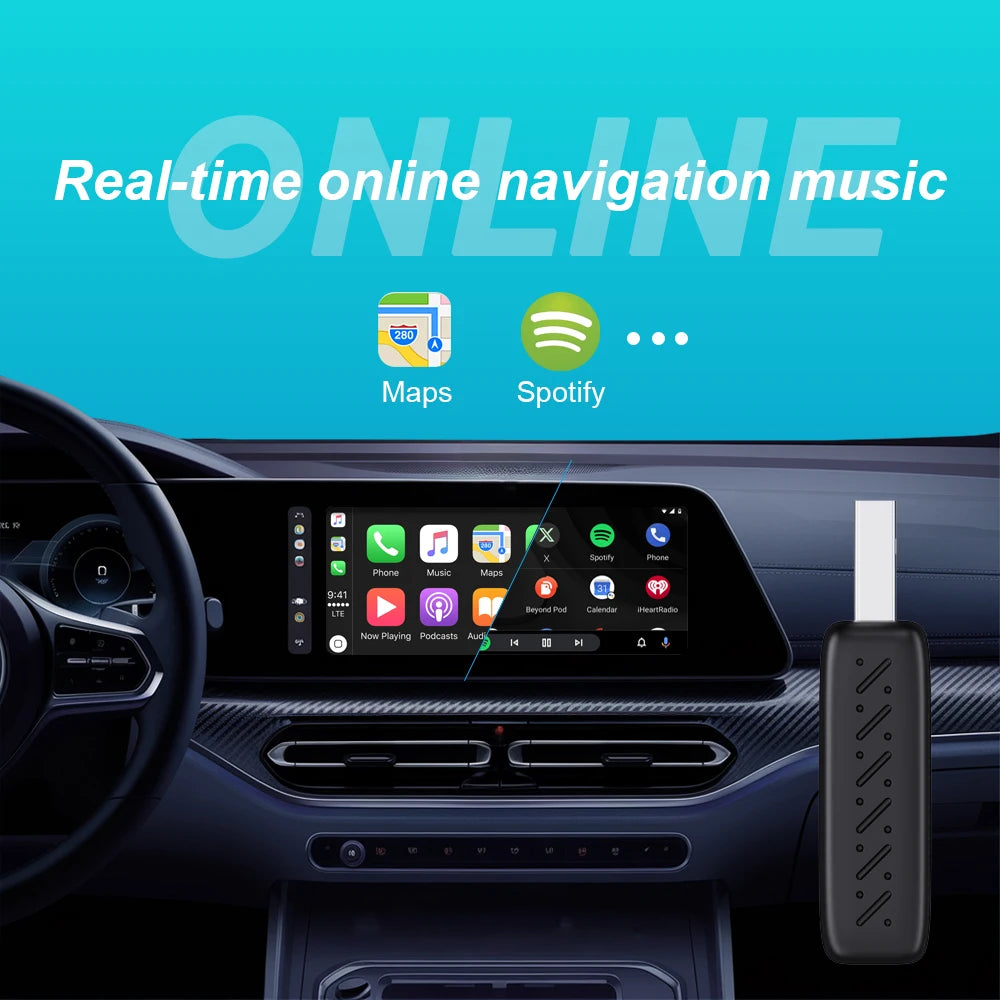 Carplay Wireless Adapter Android Auto 2in 1 Smart Dongle 2025 5G WIFI For iphone Android Phone For Volvo Benz Mg Kia Chery VW