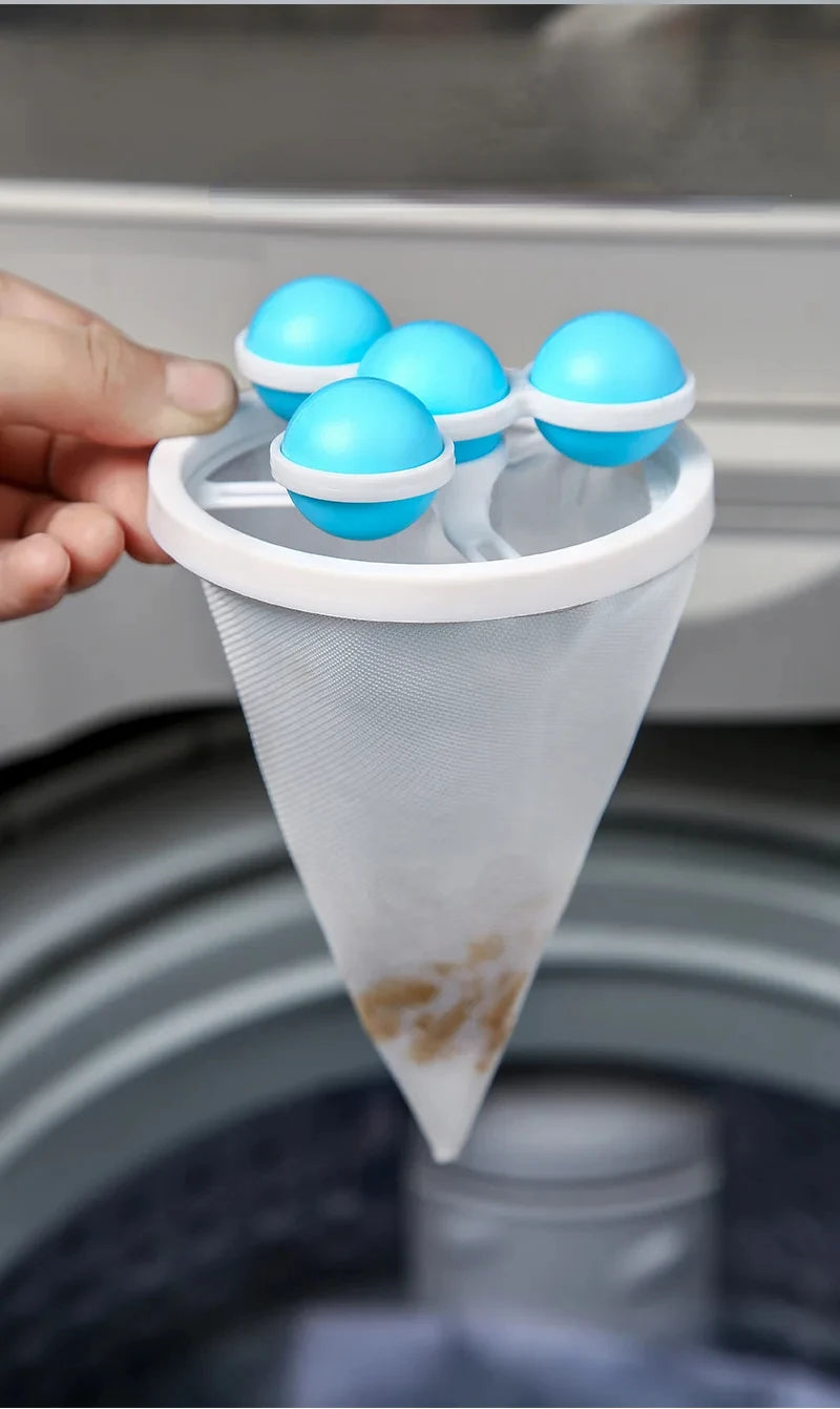 Washing Machine Hair Catcher Pet Hair Removal Floating Clothes Collector Filter Mesh Dirty Fiber Laundry Bag Cleaning Tools 2025