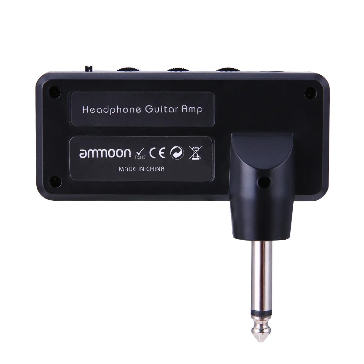 ammoon Electric Guitar Headphone Amplifier Amp 1/4 Inch Plug 3.5mm Headphone Jack & Aux In with Classic Rock Distortion Effect