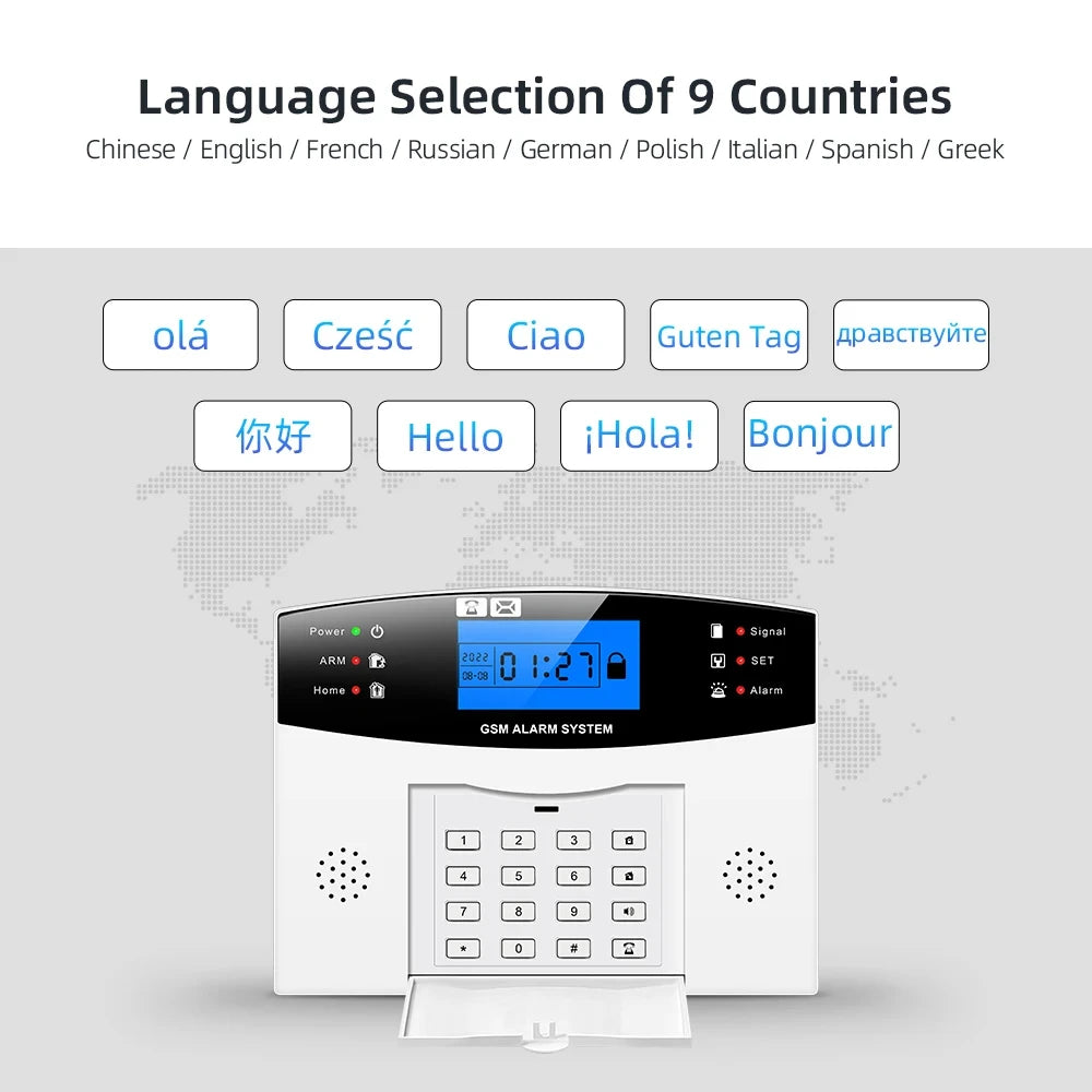 GSM WiFi Smart Alarm System Wireless DIY Smart Home Security System With APP Control Works with Alexa for Houses Apartments