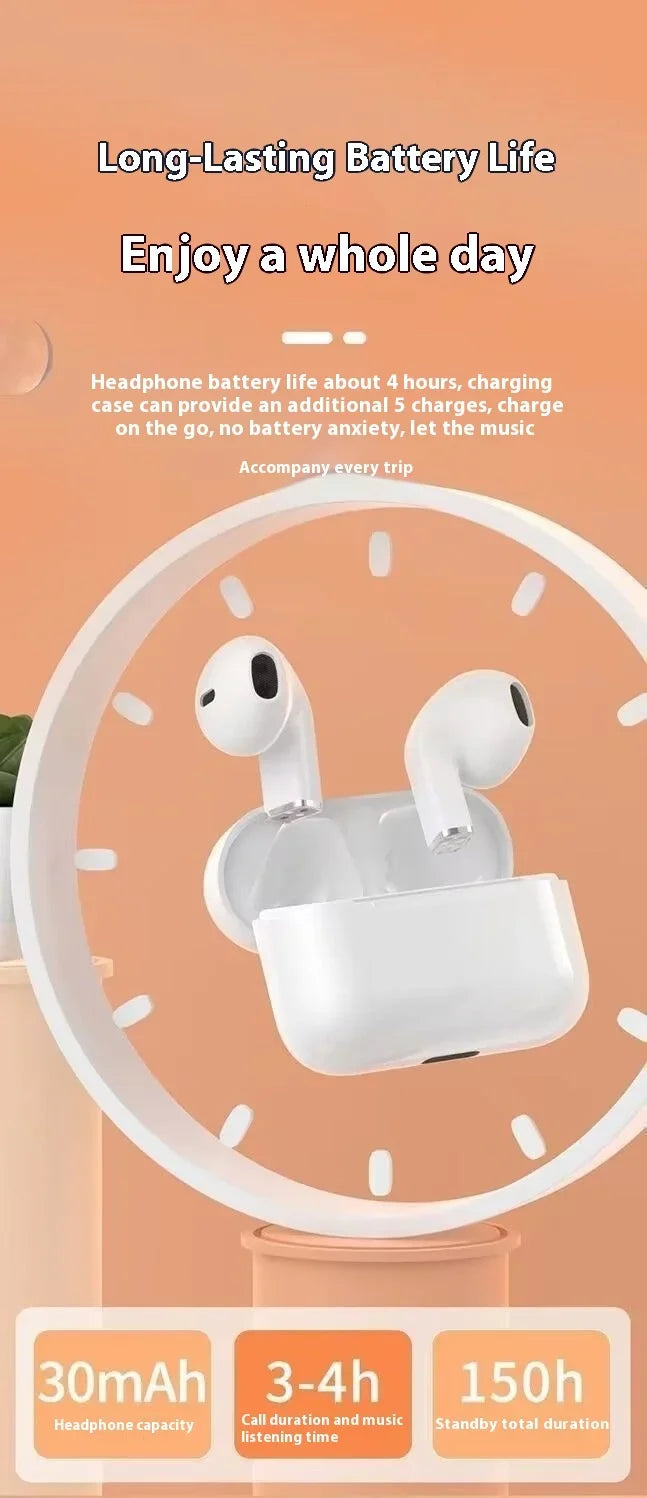 Mini Earphones Wireless Bluetooth Earbuds Long-Lasting TWS Noise Cancellation Headphones Extended Battery Life With Mic