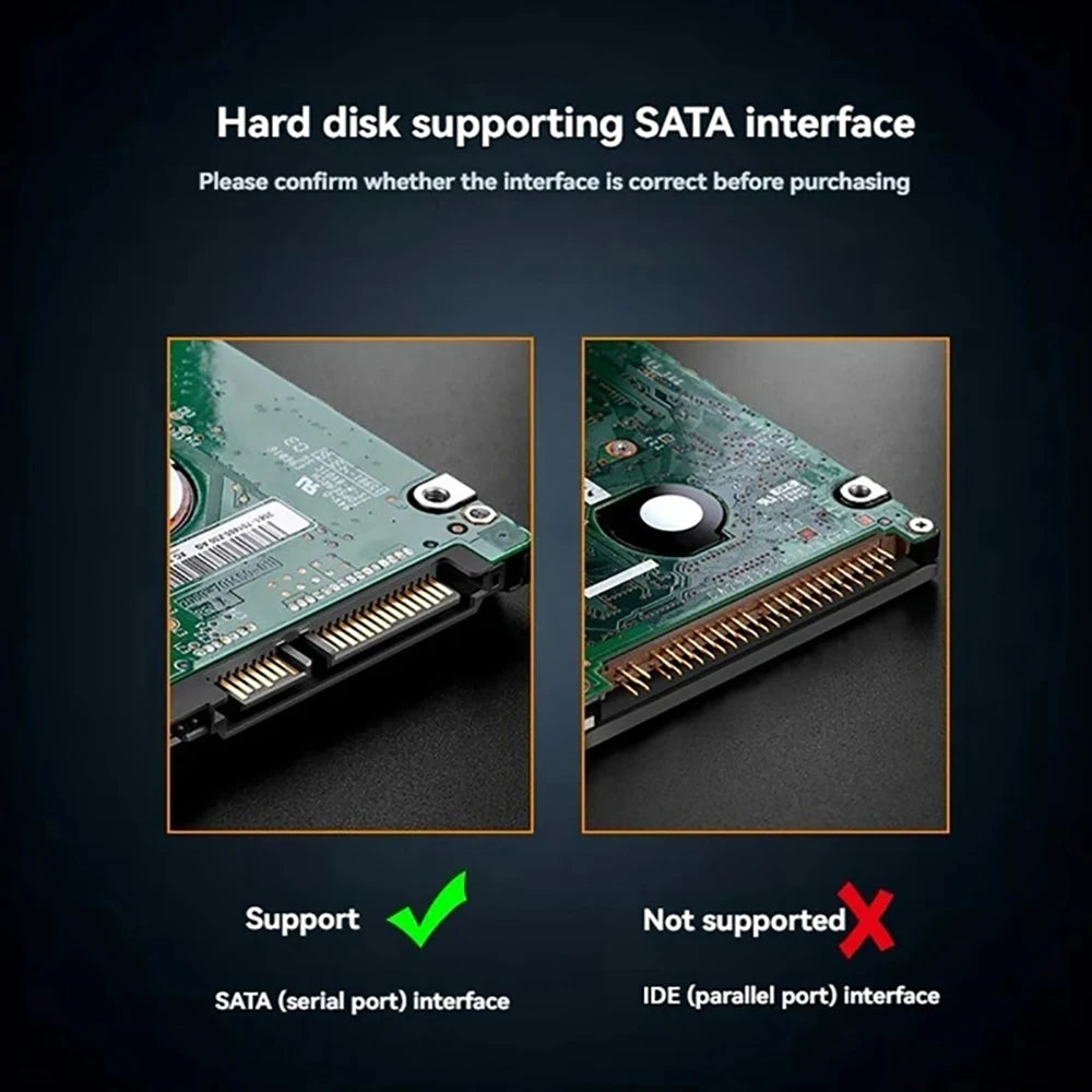 Smart Display HDD Case 2.5 Inch Transparent HDD Enclosure USB3.2 Gen2 External HDD Shell SATA HDD SSD Storage Case for Laptop PC