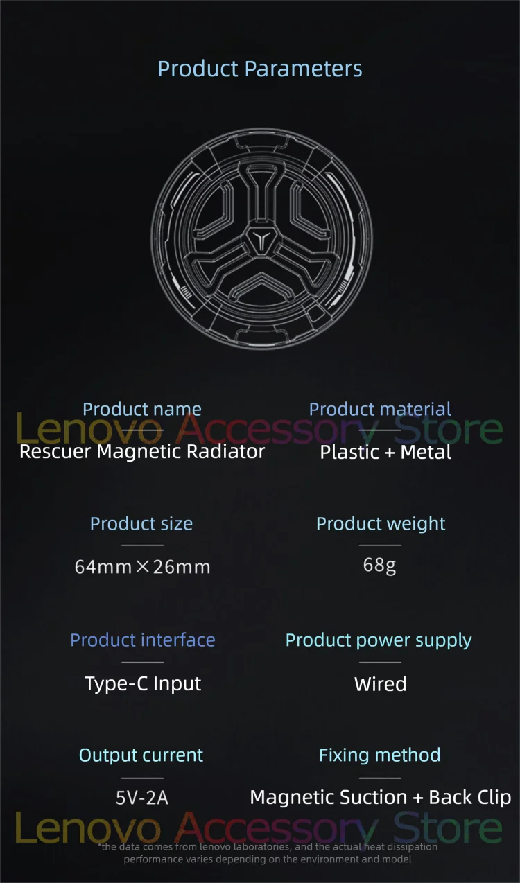 Legion Magnetic Cooler Cooling Back-clip For Lenovo Y700 Tablets Phones Heatsink 3 cooling mode Adjustment Digital Display