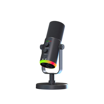 EASEMELO XLR USB Type-C Microphone with RGB Lighting Noise Cancelling Professional Dynamic Mic for Studio ECHO Adjustment