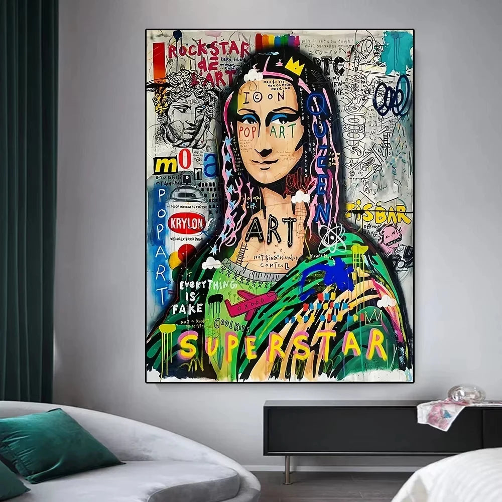 Modern Graffiti Aesthetic Wall Art Banksy Pop Portrait HD Canvas Poster Prints Home Bedroom Living Room Decor Gift