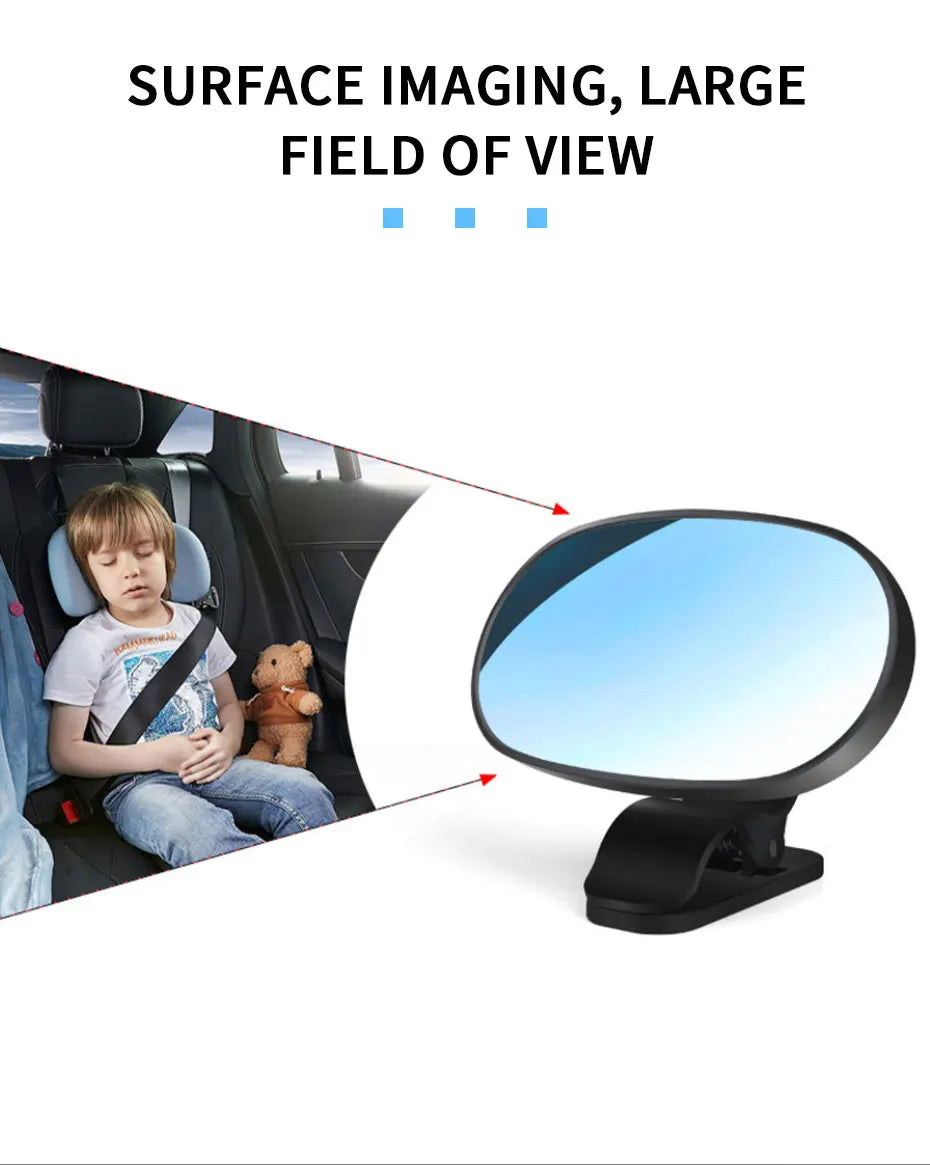 SEAMETAL Car Mirror Interior Baby Mirrors 360 Degrees Rotatable Dashboard Windshield Sun Visor Plate Auxiliary Observe Mirror