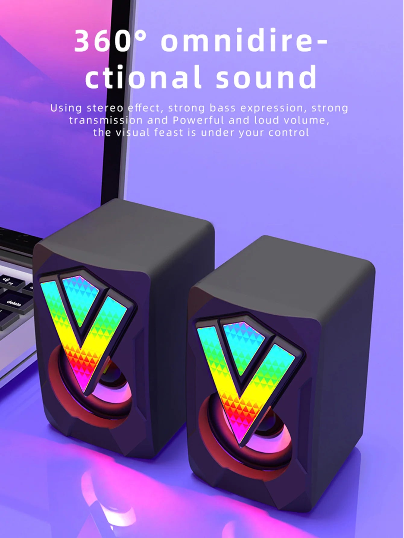 Subwoofer Stereo Surround Music RGB Gaming Speakers Sound Bar For Computer Desktop PC Loudspeakers