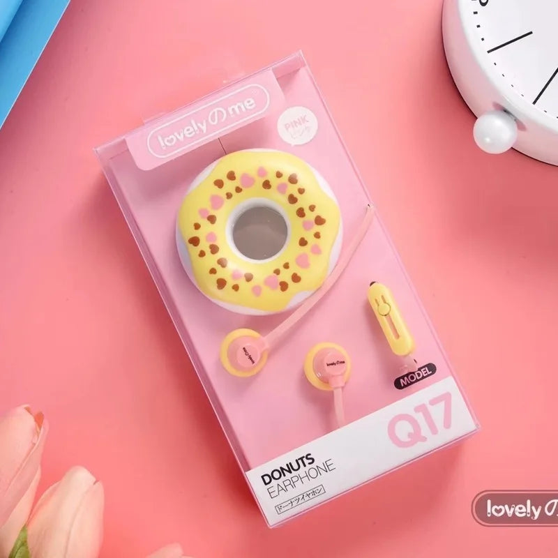  Q17 Macaron Donut Wired Earphones: Cute Cartoon Design & Clear Mic 