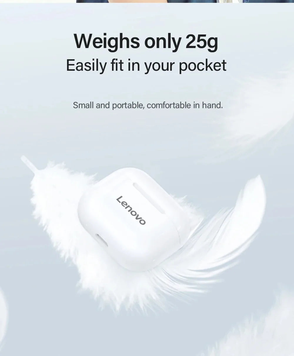 New Lenovo LP40 Earphones TWS Wireless Bluetooth Earbuds Bass Touch Control Stereo Noise Reduction Long Standby Original