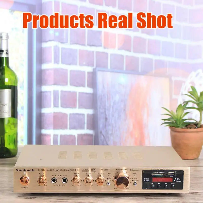 110/220V 2000W Bluetooth 5.0 Audio Power Amplifier Home Theater Amplifiers amplificador Audio Support FM USB with Remote Control