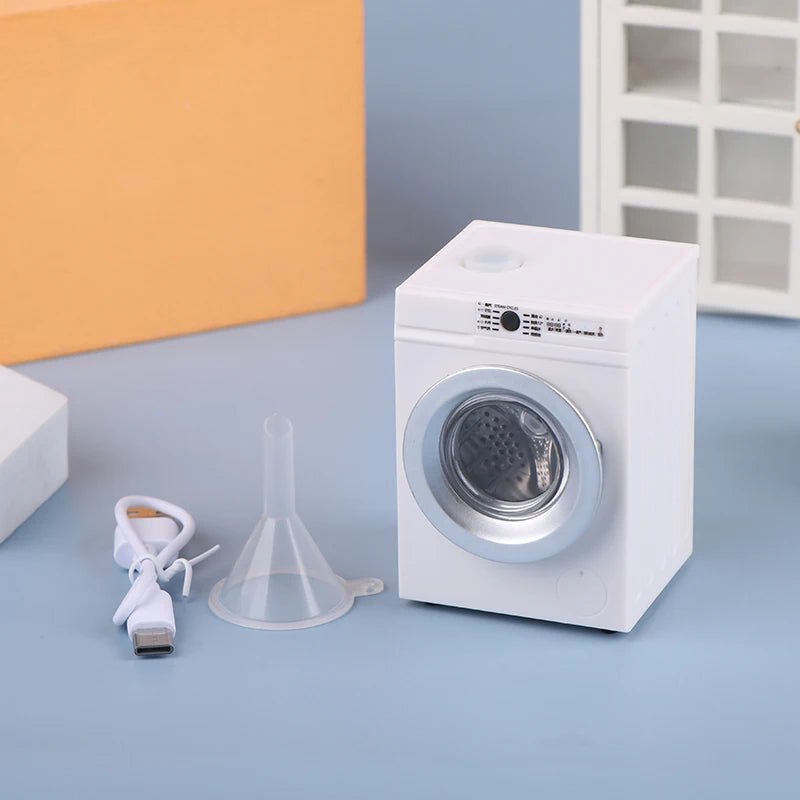 1Pcs Dollhouse Miniature Simulation Washing Machine Drum Washer Laundry Model Dollhouse Home Appliance Model Decor Toy