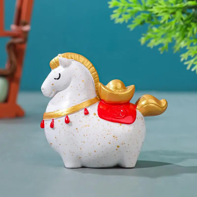 Radiant Crystal Horse Ornament Zodiac Horse Sculpture Feng Shui Series Antique Sun Chaser Showpiece for Desktop