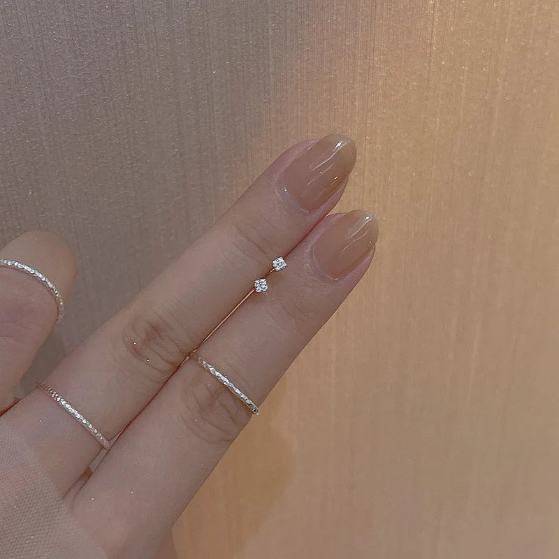 Tibetan Silver Mini Crystal Butterfly Sweet Stud Earrings for Women Flower Helix Cartilage Tragus Lobe Teen Ear Piercing Jewelry