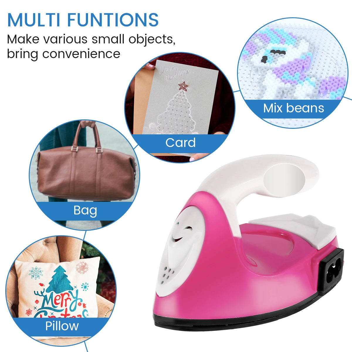 Mini Craft Iron Electric Iron Portable Handy Heat Press with Silicone Heat Insulation Pad Small Iron For Ironing Clothes Laundry
