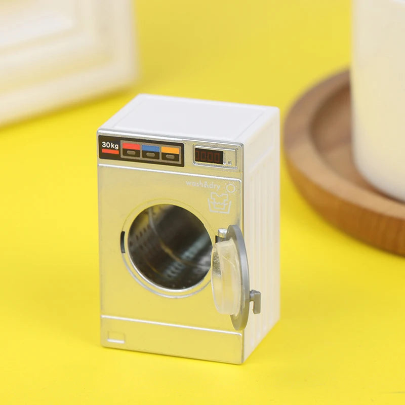 1:12 Dollhouse Miniature Washing Machine Home Appliance Laundry Model Decor Toy