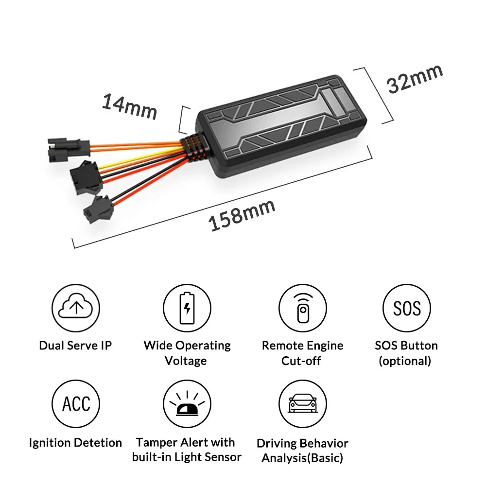 4G GPS Tracker For Car Motorcycle Anti-theft Vehicle GPS Tracking Device Mini GPS with Free Real Time Tracking Web APP and Relay