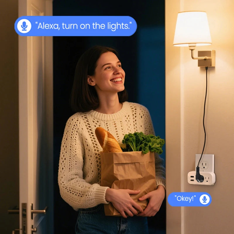 16A Smart Plug with Bluetooth App Control Power Monitoring Timer Countdown Group Voice Control PowerOff Memory Works with Alexa