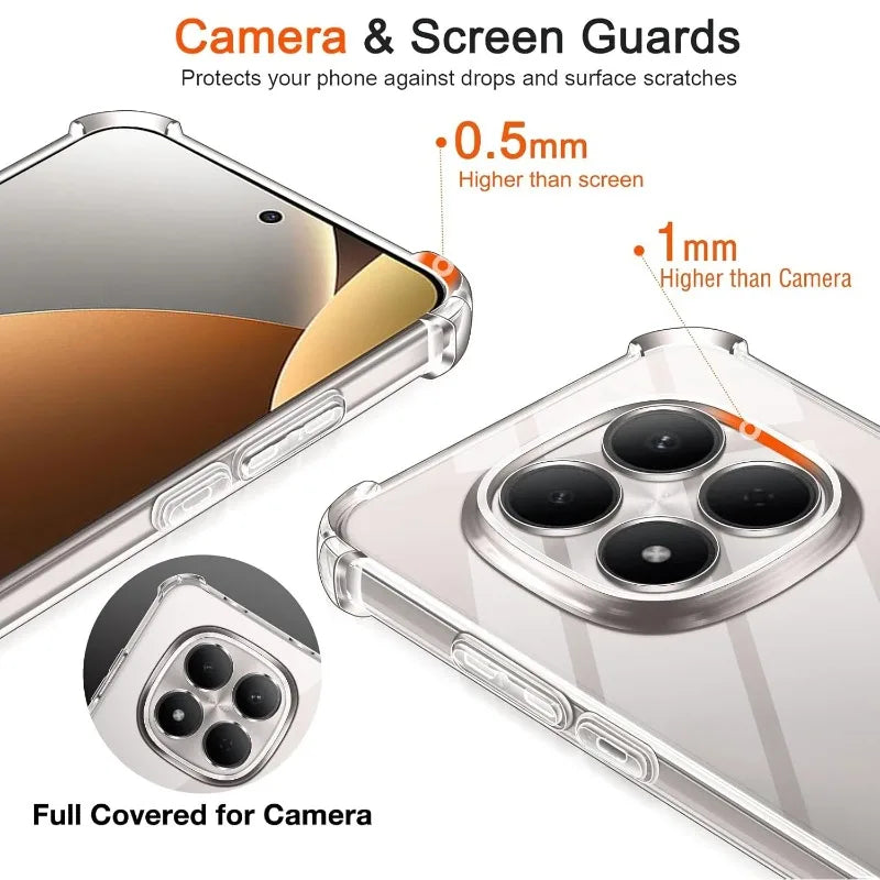 Case For Redmi Note 15 Pro 5G Pro+ Plus Note 15 Pro 4G Protective Cover Four Corners Shockproof Bumper Coque Fundas