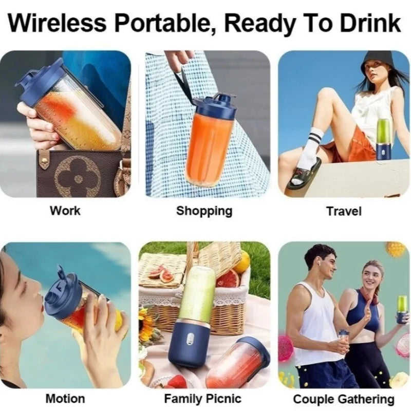 Household Fruit Mixer 400ML Electric Juicer Portable Food Milkshake Mixer Machine Multifunction 6 Blades Juicer Machine Blender