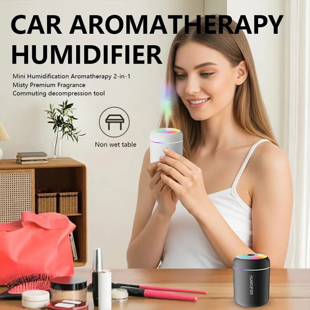 180ML Mini Air Humidifier USB Electric Aroma Diffuser Essential Oil Purifier Aromatherapy Mist Maker Lights For Car Home Bedroom