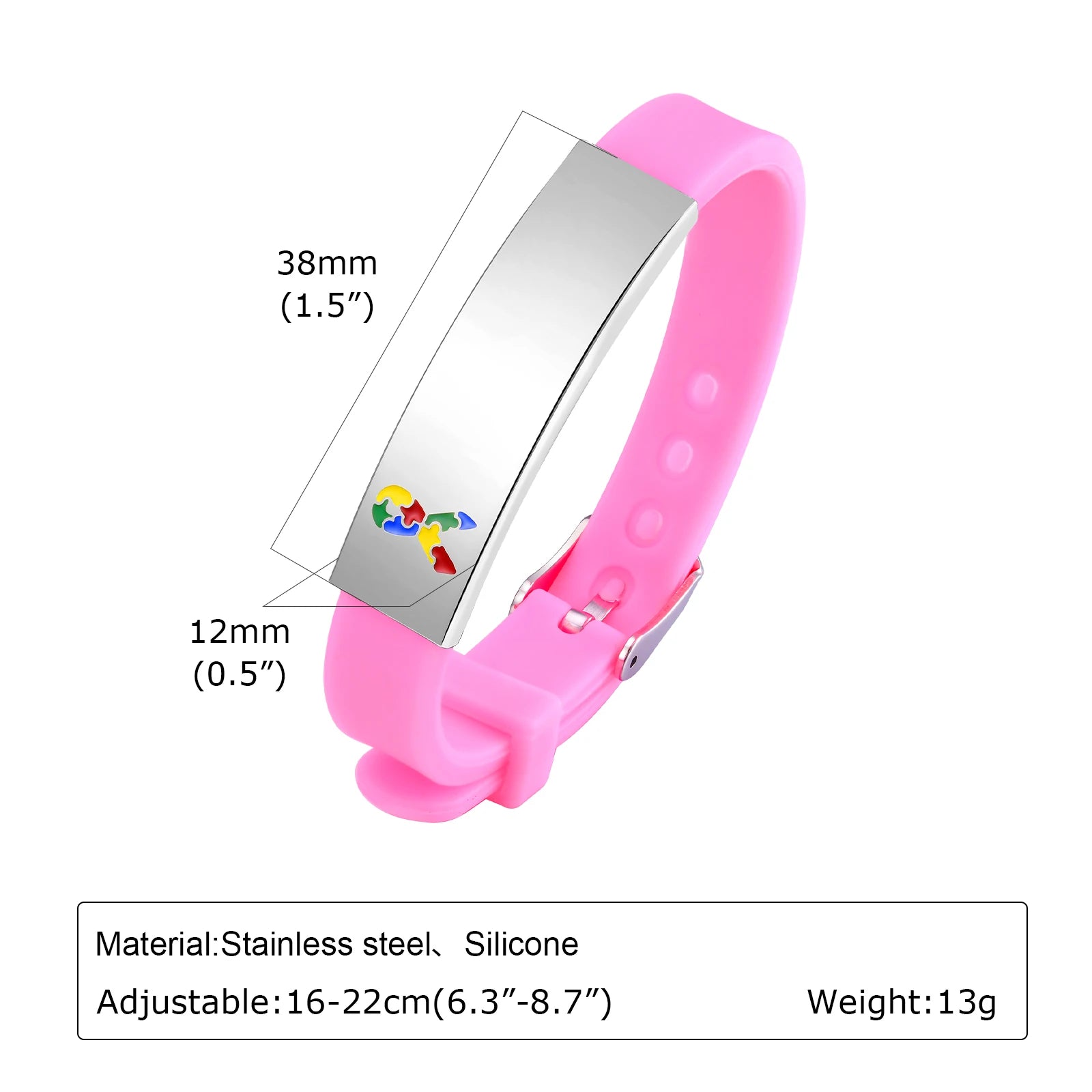 Personalized Autism Medical Alert ID Bracelet, Custom Engraved Emergency Silcone Wristband for little Girls Boys ( 0-7 years)