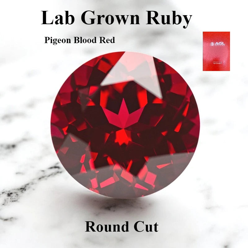 Lab Grown Ruby Various Shape Pigeon Blood Red Charms Gemstone for DIY Jewelry Making Materials Selectable Certificate