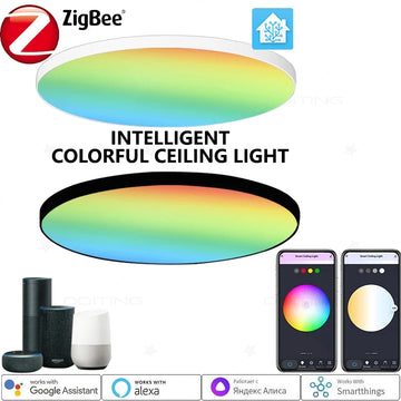 Zigbee 3.0 Smart Ceiling Lights 24W Led Ceiling Lamp RGBCW Led Work With Alexa Google Voice Control APP Dimming Home Assistant