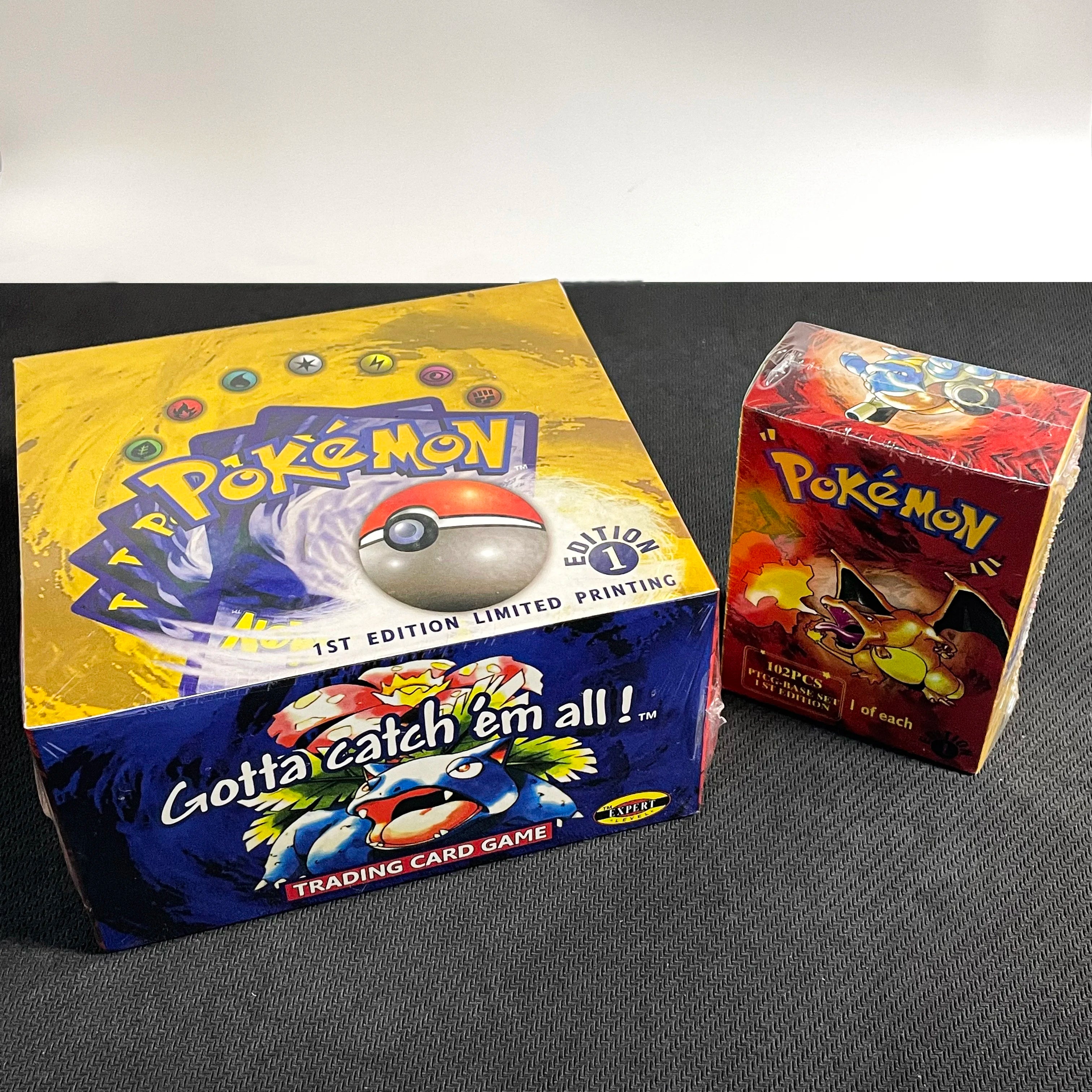 PTCG 102Pcs/396Pcs PKM Base Set 1ST Edition Whole Set Booster Box (Revised Unlimited Edition) Wizards Trading Card Battle Game