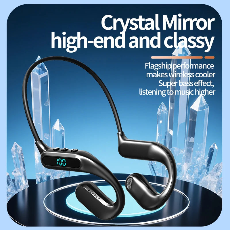 Bluetooth 6.0 Air Conduction Headphone Wireless Waterproof Sports Headset HiFi Stereo Noise Reduction Music Ear Hook Earbuds