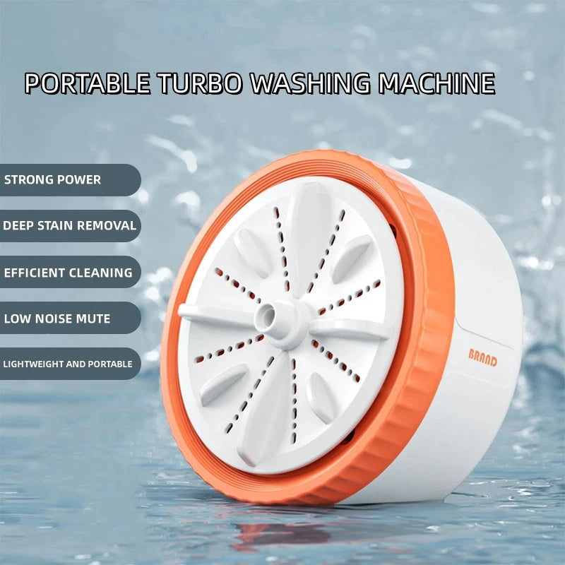 HOMEFISH Mini Washing Machine 3 Gear Timing Rotating Turbine for Underwear Socks Baby's Clothes - Compact Laundry for Travel
