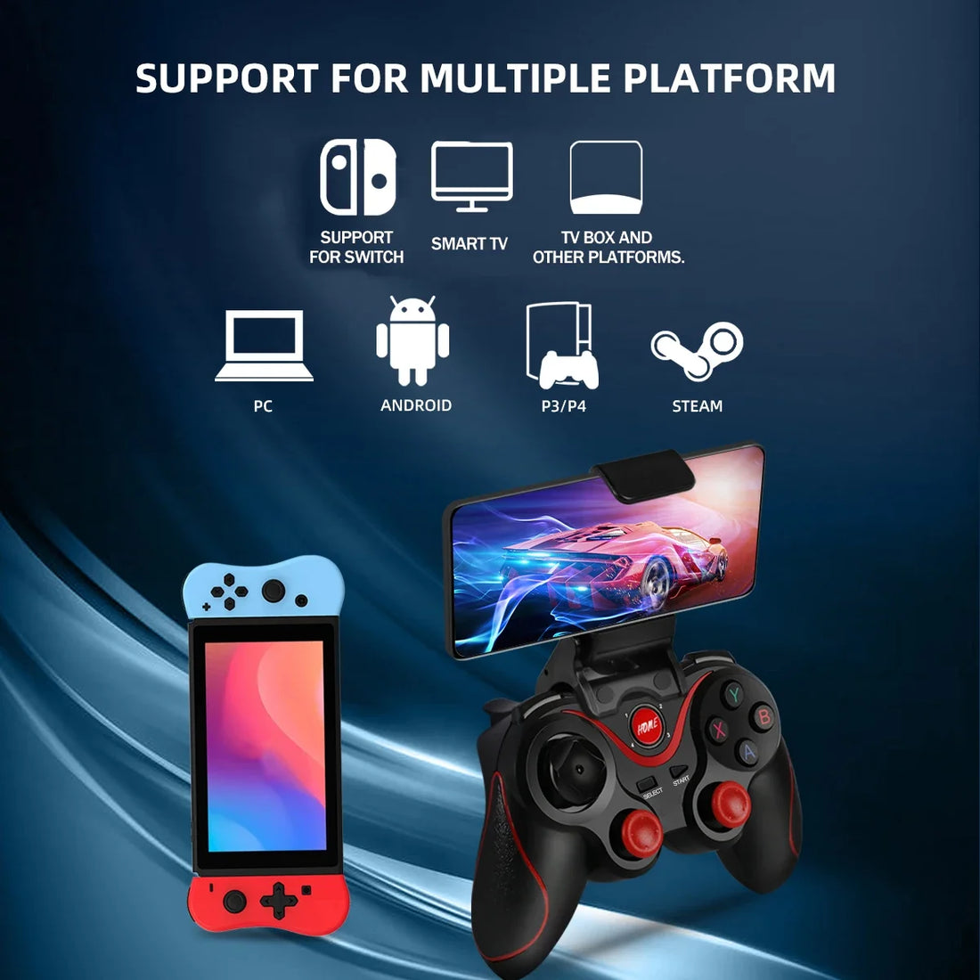 GAMINJA Wireless Bluetooth Gamepad PC Game Controller Gaming Joystick For Android Mobile Phone TV Box Playstation 3 Tablet PC