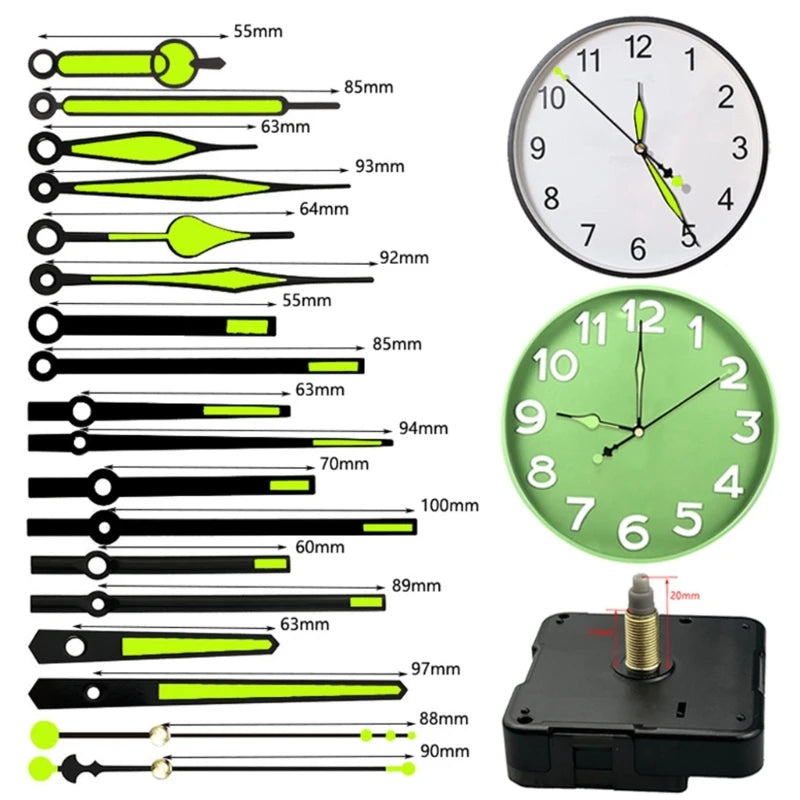 High Accuracy Clock Movement Mechanism DIY Clock Repair Tool Set with Noiseless Movement Clock Hands Wall Repair Tools 87HA