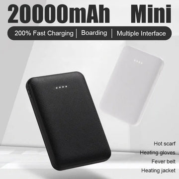 20000mAh Portable Mini Power Bank Charger USB Fast Charging External Battery Pack For Heating Vest Jacket Scarf Socks Gloves
