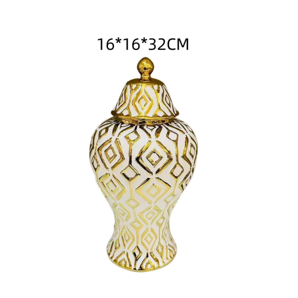 Ceramic decorative vaseTabletop American decor jar storage universal jar ceramic ornament Living room home  decor flower vase