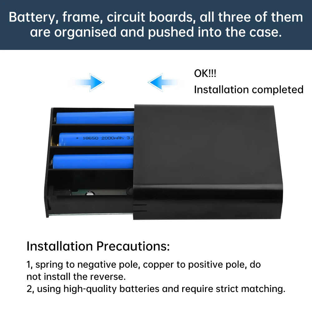 5V9V12V Output Power Bank Box for Cellphone Power Storage Case Tablet Modem 6x/3x 18650 Battery UPS Uninterrupted Power Supply