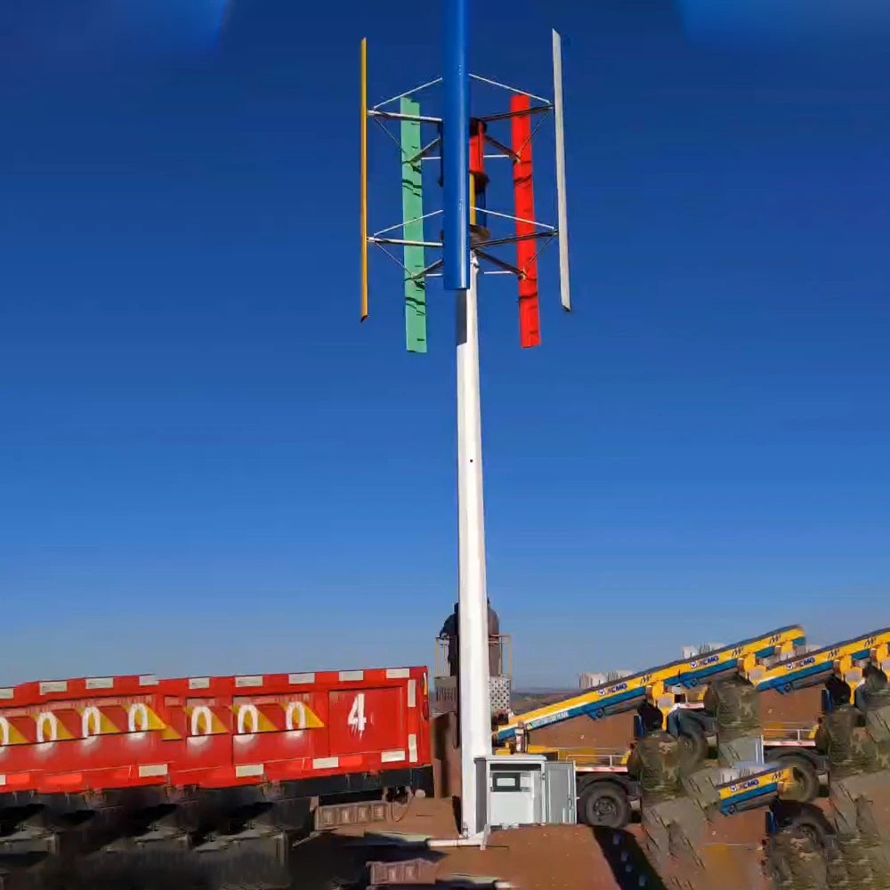 80KW Vertical Wind Turbine Windmill Generator Free Energy 220V 80KW 50KW 230V Household Farm Controller Off/On Grid Inverter