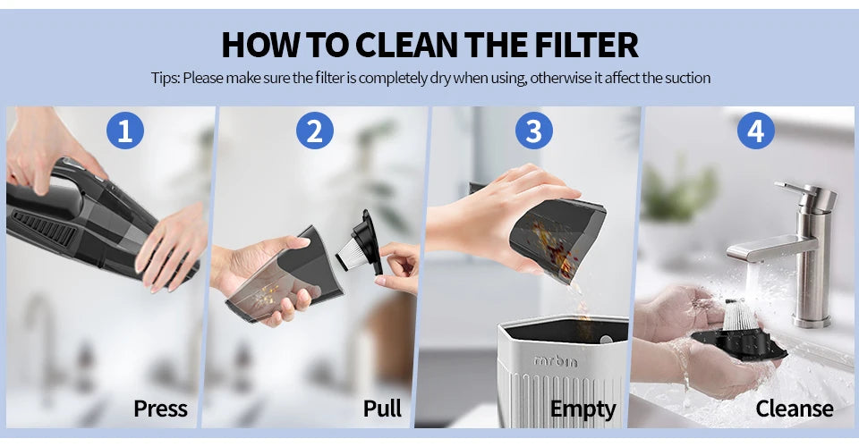 Portable Wireless Vacuum Cleaners Powerful Rechargeable Suction Cordless Handheld Vacuum Cleaner Car Electronic Accessories