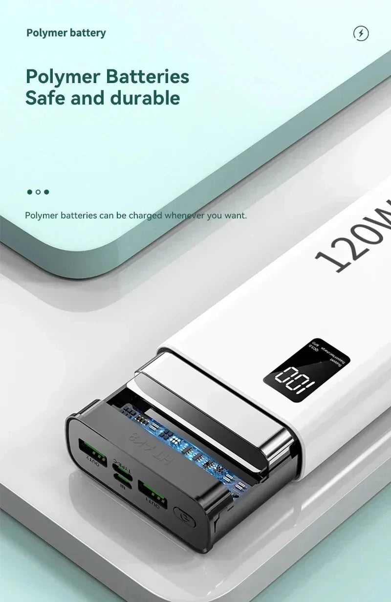 500000mAh Large-capacity Super-fast Charging Power Bank With Digital Display Portable Mobile Power Supply for All Phones