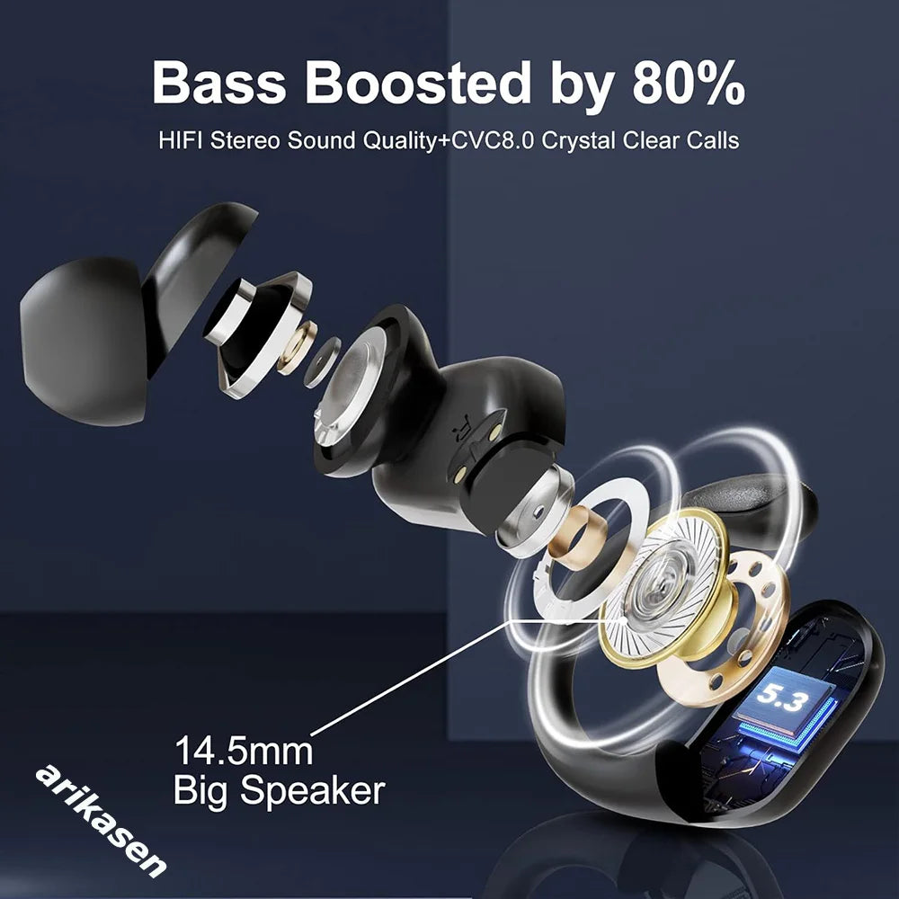 Bluetooth 5.3 Wireless Over-Ear Headphones – HiFi Stereo Sound
