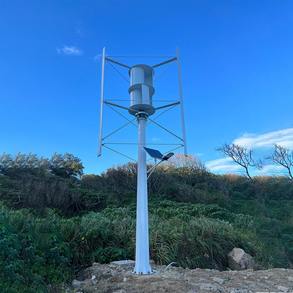 80KW Vertical Wind Turbine Windmill Generator Free Energy 220V 80KW 50KW 230V Household Farm Controller Off/On Grid Inverter