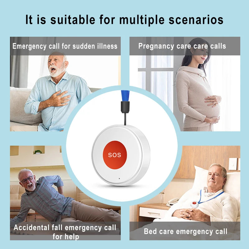 Smart Life APP WiFi SOS Emergency Button Tuya Home Security Elderly Children One Click Call Help Alarm Remote Notification