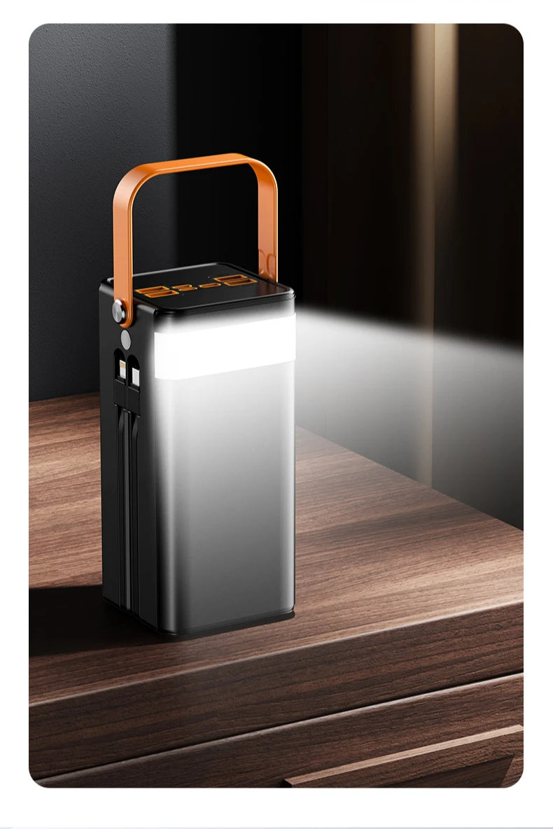 Super Fast Charging 160,000 MAh Power Bank Comes with Line Outdoor Camping Large Capacity BCAK Mobile Power Supply 50000mah