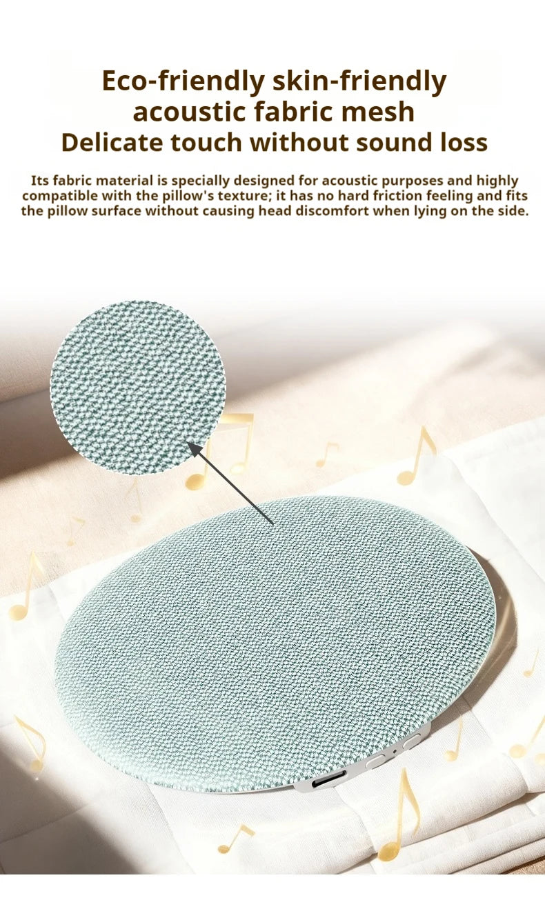 Bluetooth 6.0 Pillow Speaker for Sleeping, Ultra-Thin Under Pillow Sound Machine with White Noise HiFi Stereo Audio