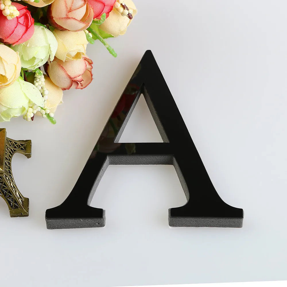 26 Letters Wall Sticker 3D DIY Mirror Acrylic Decals Home Decor Wall Art Mural for party wedding Christmas Retro Wall Art
