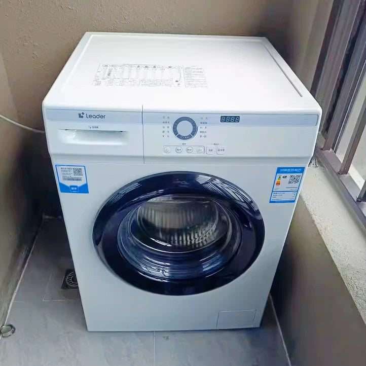 10kg Fully Automatic Drum Washing Machine - Household Ultra-Thin, Antibacterial, High-Temp & Bucket Self-Cleaning