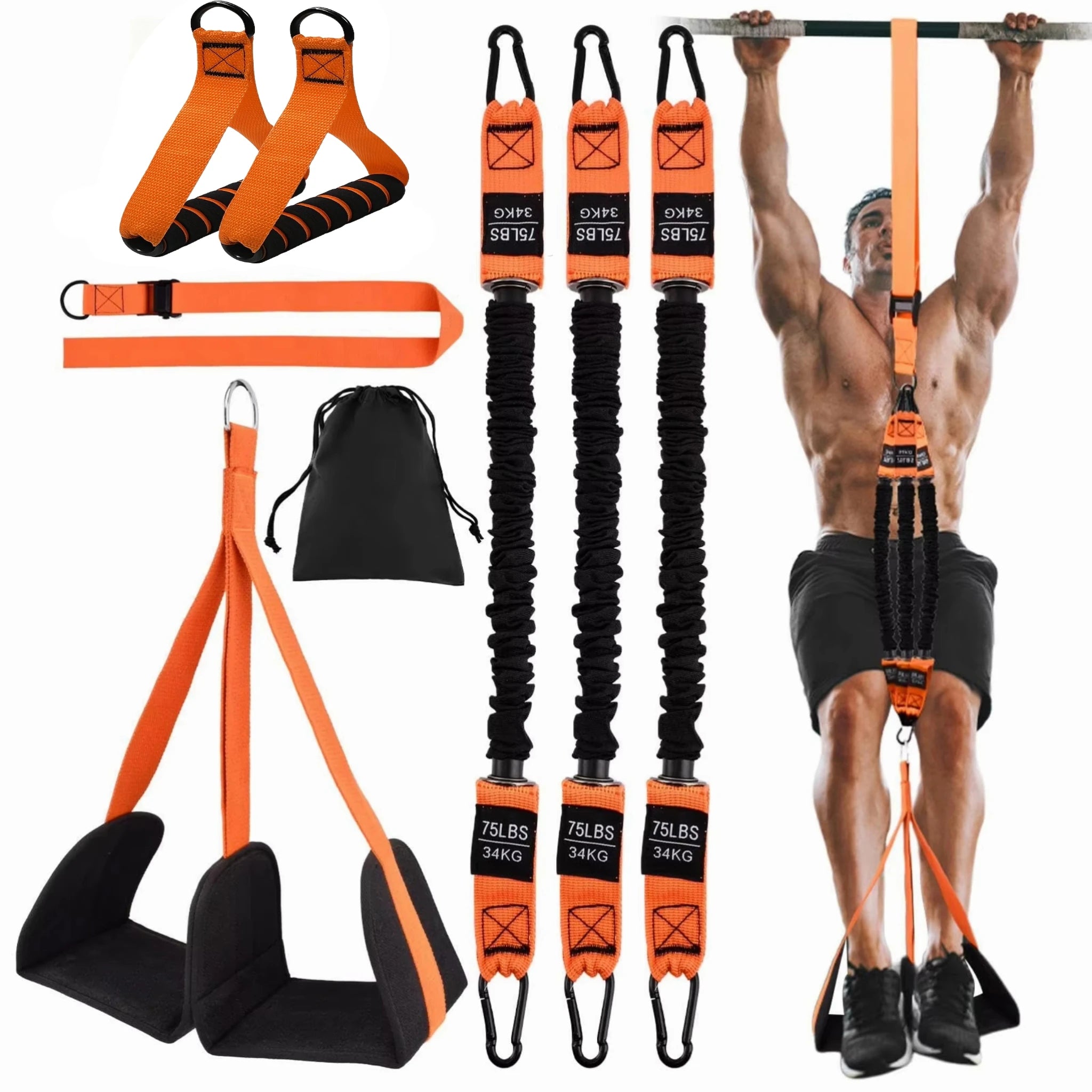 Pull Up Assistance Bands Set Resistance Strap for Pull-ups Assist for Men Women Hanging Training Chin-up Workout Body Stretching