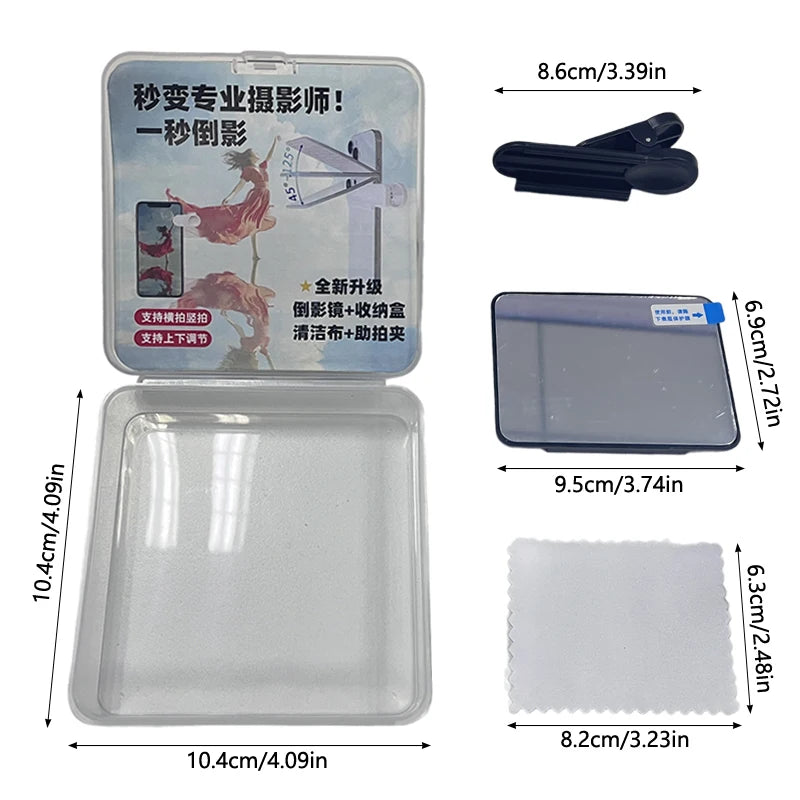 Sky Mirror Mobile Phone Reflection  Clip Adjustable Angle Mirror Clip Outdoor Travel Phone Reflector  Artifact